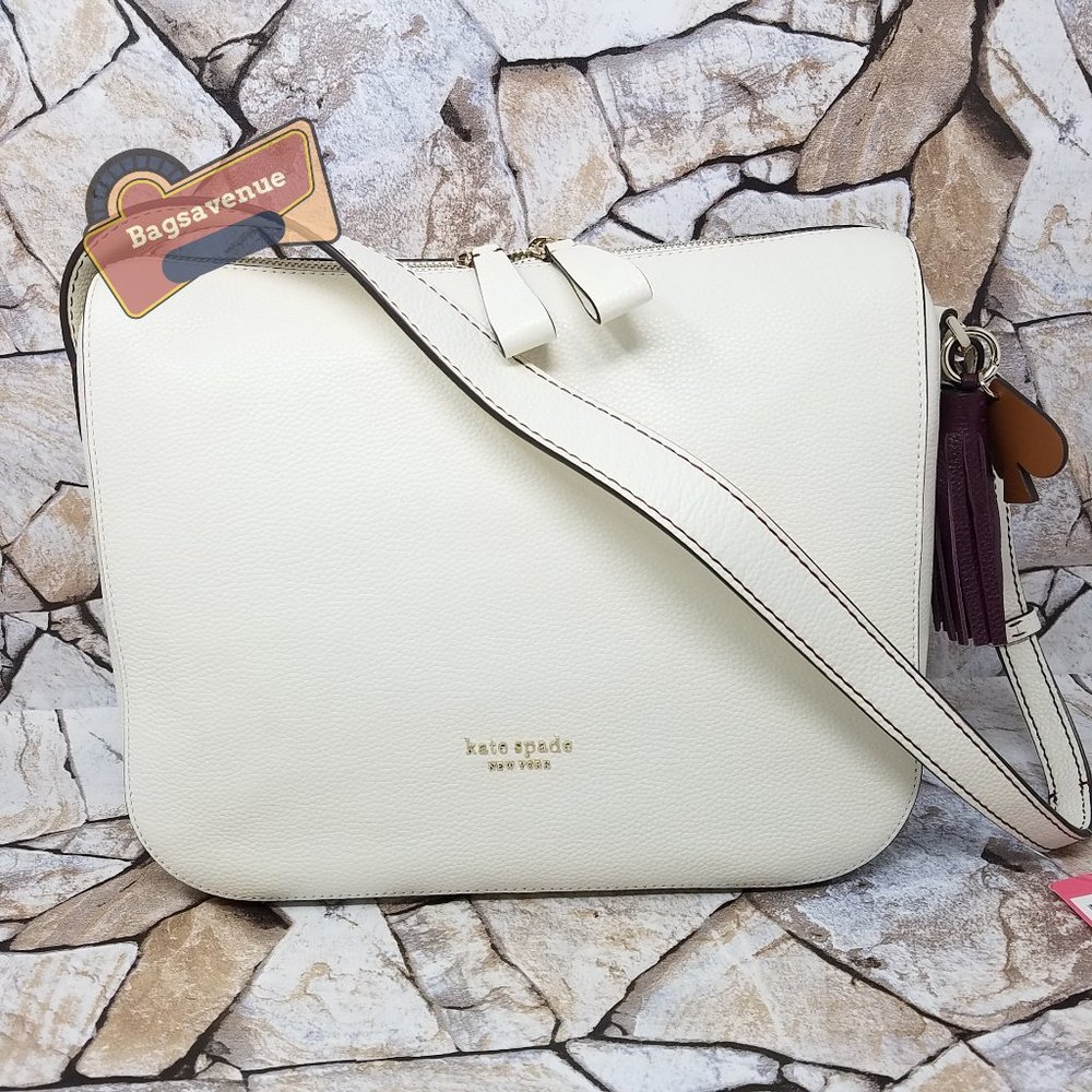 New York Anyday Medium Leather Shoulder Bag in Parchment NWT Kate Spade